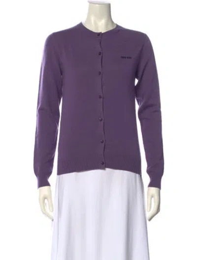 Pre-owned Miu Miu 2024 Cashmere Sweater In Purple