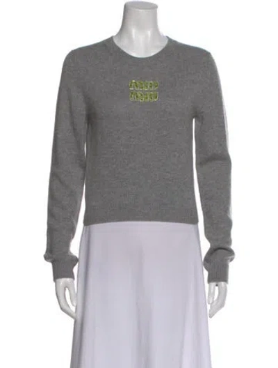 Pre-owned Miu Miu 2024 Cashmere Sweater W/ Tags In Gray