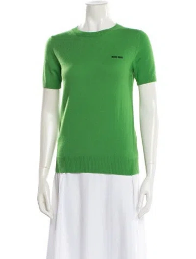 Pre-owned Miu Miu 2024 Cashmere Sweater W/ Tags In Green