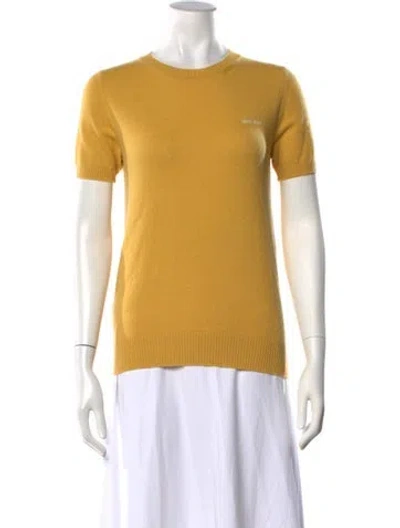 Pre-owned Miu Miu 2024 Cashmere Sweater In Yellow