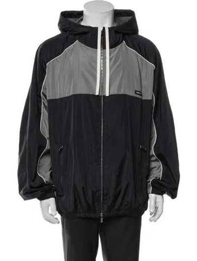 Pre-owned Miu Miu 2024 Colorblock Pattern Jacket In Blue