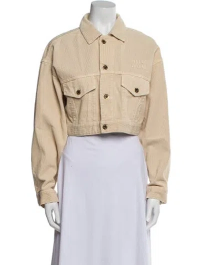 Pre-owned Miu Miu 2024 Corduroy Jacket W/ Tags In Neutral