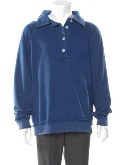 Pre-owned Miu Miu 2024 Crew Neck Hoodie In Blue