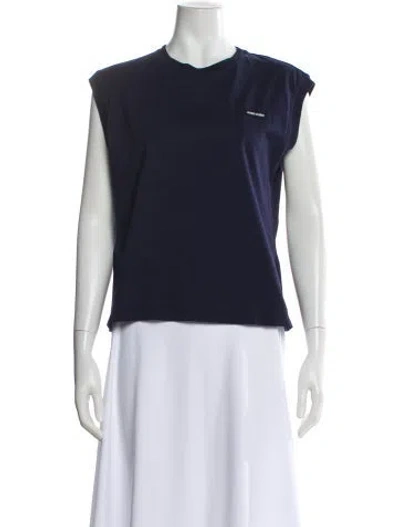 Pre-owned Miu Miu 2024 Crew Neck T-shirt In Blue