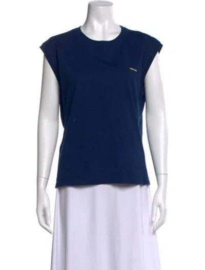 Pre-owned Miu Miu 2024 Crew Neck T-shirt In Blue