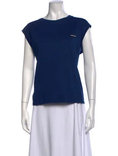 Pre-owned Miu Miu 2024 Crew Neck T-shirt In Blue