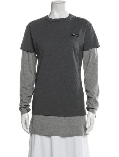 Pre-owned Miu Miu 2024 Crew Neck T-shirt In Gray