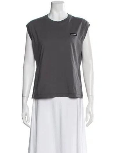Pre-owned Miu Miu 2024 Crew Neck T-shirt In Gray