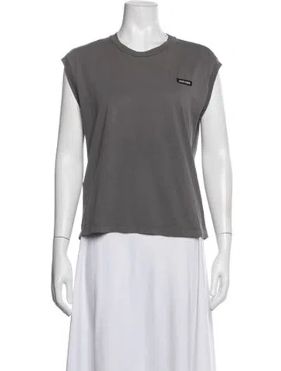 Pre-owned Miu Miu 2024 Crew Neck T-shirt In Grey