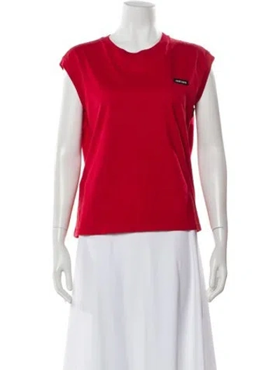 Pre-owned Miu Miu 2024 Crew Neck T-shirt In Red