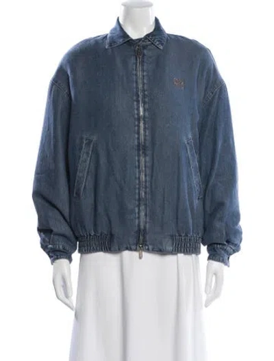 Pre-owned Miu Miu 2024 Down Jacket In Blue