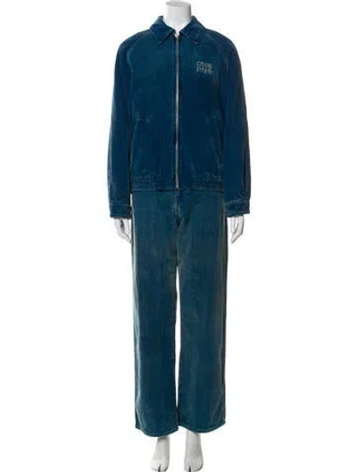Pre-owned Miu Miu 2024 Holiday Pant Set In Blue