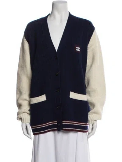 Pre-owned Miu Miu 2024 Holiday Sweater In Blue