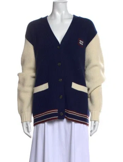 Pre-owned Miu Miu 2024 Holiday Sweater In Blue