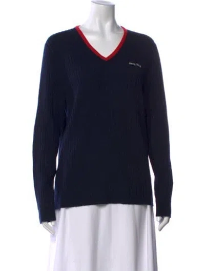 Pre-owned Miu Miu 2024 Holiday Sweater W/ Tags In Blue
