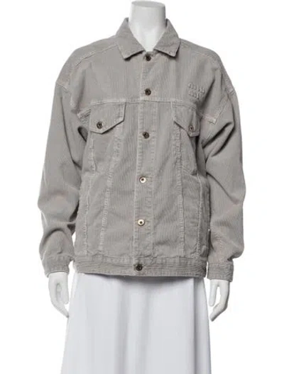 Pre-owned Miu Miu 2024 Jacket In Gray