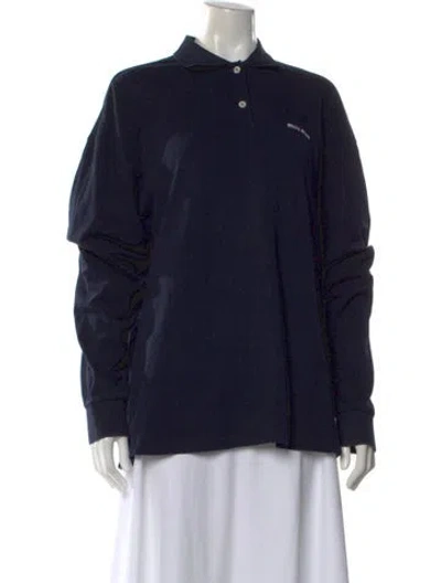 Pre-owned Miu Miu 2024 Long Sleeve Polo In Blue