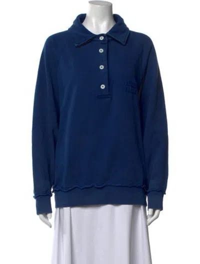 Pre-owned Miu Miu 2024 Long Sleeve Polo In Blue