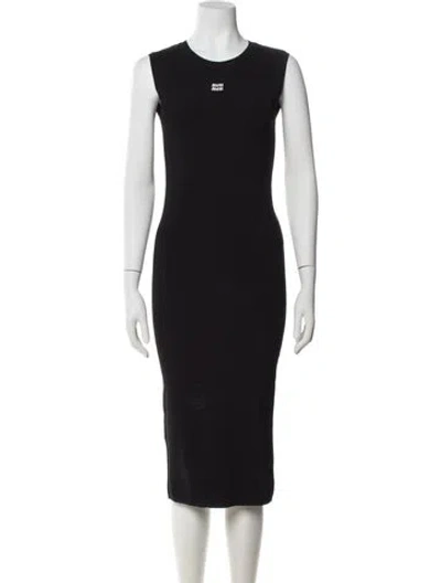 Pre-owned Miu Miu 2024 Midi Length Dress In Black