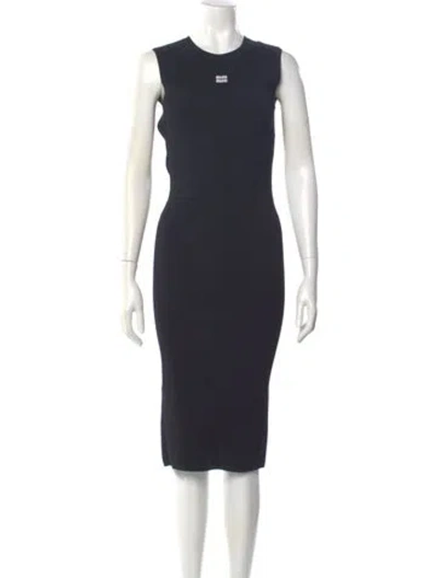 Pre-owned Miu Miu 2024 Midi Length Dress In Blue
