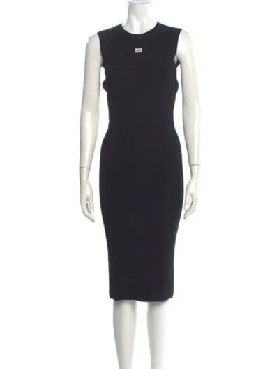 Pre-owned Miu Miu 2024 Midi Length Dress In Blue