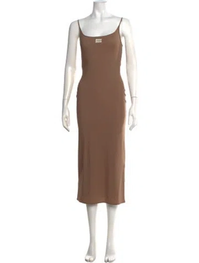 Pre-owned Miu Miu 2024 Midi Length Dress W/ Tags In Brown
