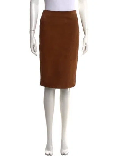 Pre-owned Miu Miu 2024 Midi Length Skirt In Brown