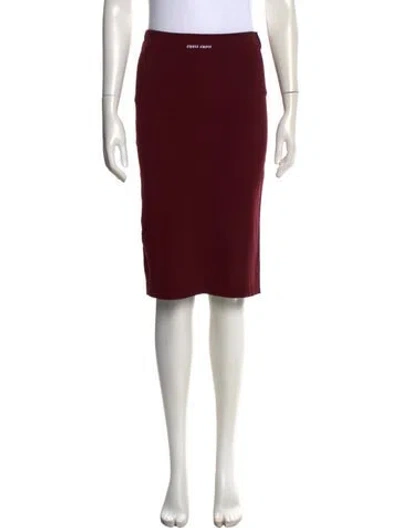 Pre-owned Miu Miu 2024 Midi Length Skirt In Burgundy