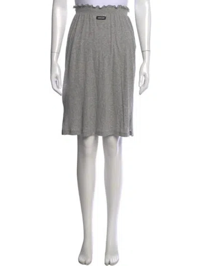 Pre-owned Miu Miu 2024 Midi Length Skirt In Gray