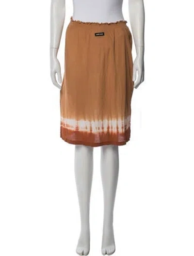 Pre-owned Miu Miu 2024 Midi Length Skirt In Orange