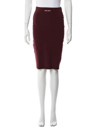 Pre-owned Miu Miu 2024 Midi Length Skirt W/ Tags In Burgundy