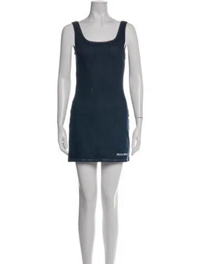 Pre-owned Miu Miu 2024 Mini Dress In Blue