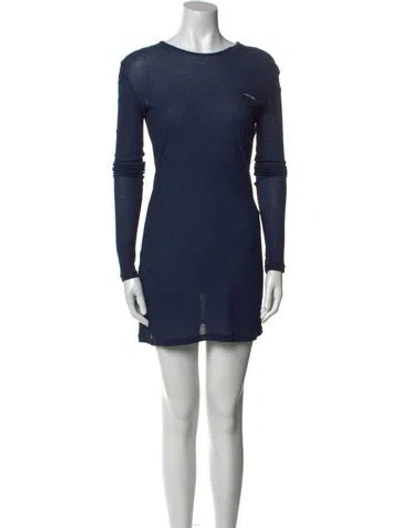 Pre-owned Miu Miu 2024 Mini Dress In Blue
