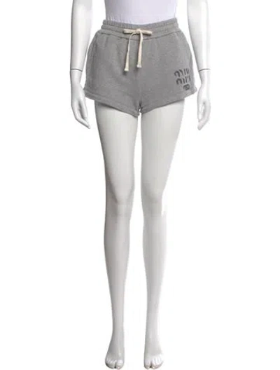 Pre-owned Miu Miu 2024 Mini Shorts In Grey