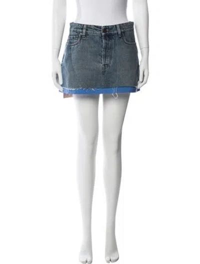 Pre-owned Miu Miu 2024 Mini Skirt W/ Tags In Blue
