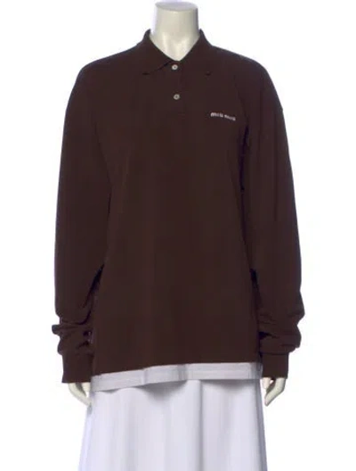 Pre-owned Miu Miu 2024 Mock Neck Sweater In Brown
