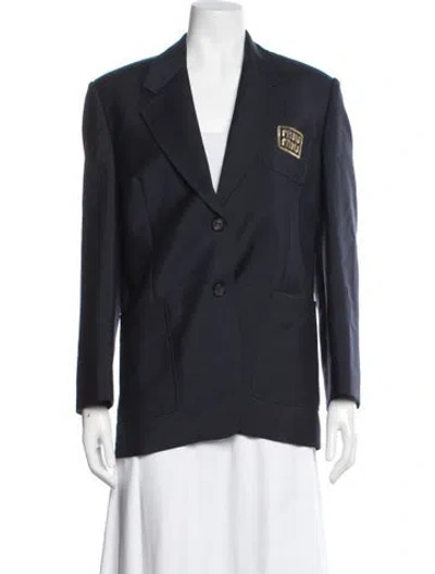 Pre-owned Miu Miu 2024 Mohair Blazer In Blue
