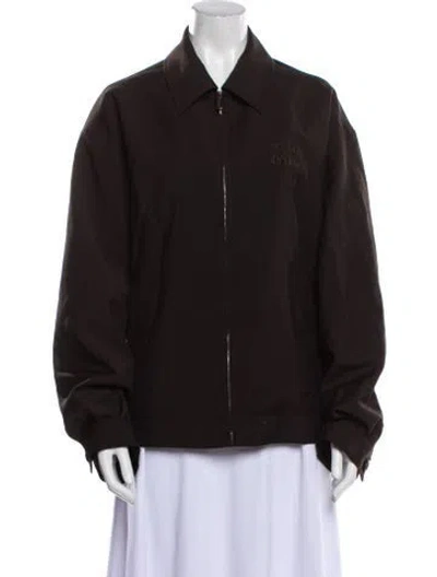 Pre-owned Miu Miu 2024 Mohair Bomber Jacket In Brown