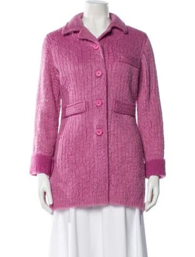 Pre-owned Miu Miu 2024 Mohair Jacket In Pink