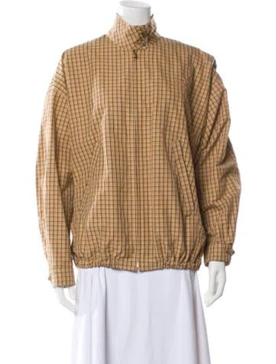 Pre-owned Miu Miu 2024 Plaid Print Jacket In Neutral