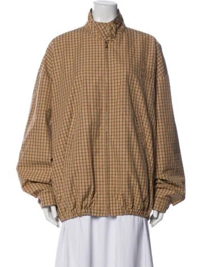 Pre-owned Miu Miu 2024 Plaid Print Jacket In Neutral