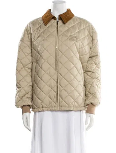 Pre-owned Miu Miu 2024 Printed Jacket W/ Tags In Neutrals