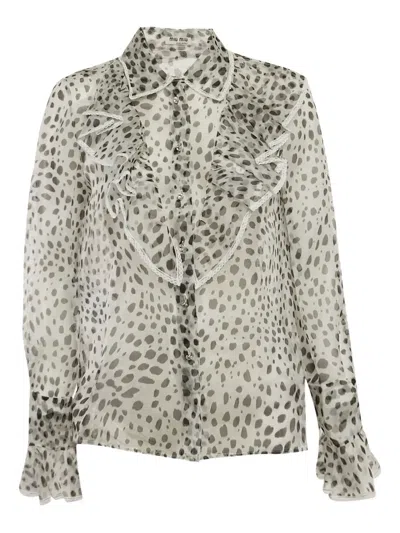 Pre-owned Miu Miu 2024 Ruffled-trim Blouse