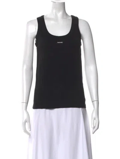 Pre-owned Miu Miu 2024 Scoop Neck Top In Black