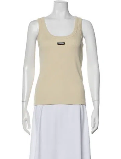 Pre-owned Miu Miu 2024 Scoop Neck Top In Neutral