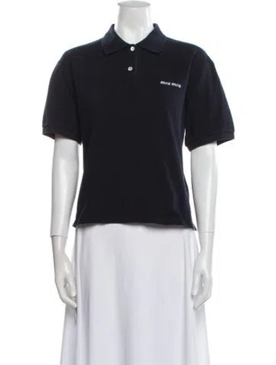 Pre-owned Miu Miu 2024 Short Sleeve Polo In Black