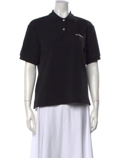 Pre-owned Miu Miu 2024 Short Sleeve Polo In Black