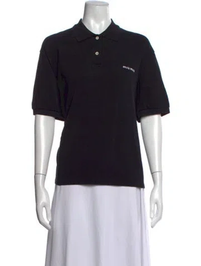 Pre-owned Miu Miu 2024 Short Sleeve Polo In Black