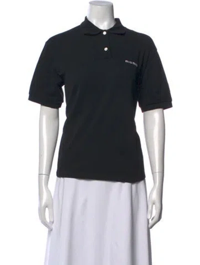 Pre-owned Miu Miu 2024 Short Sleeve Polo In Black