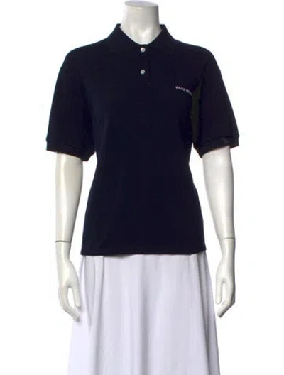 Pre-owned Miu Miu 2024 Short Sleeve Polo In Black